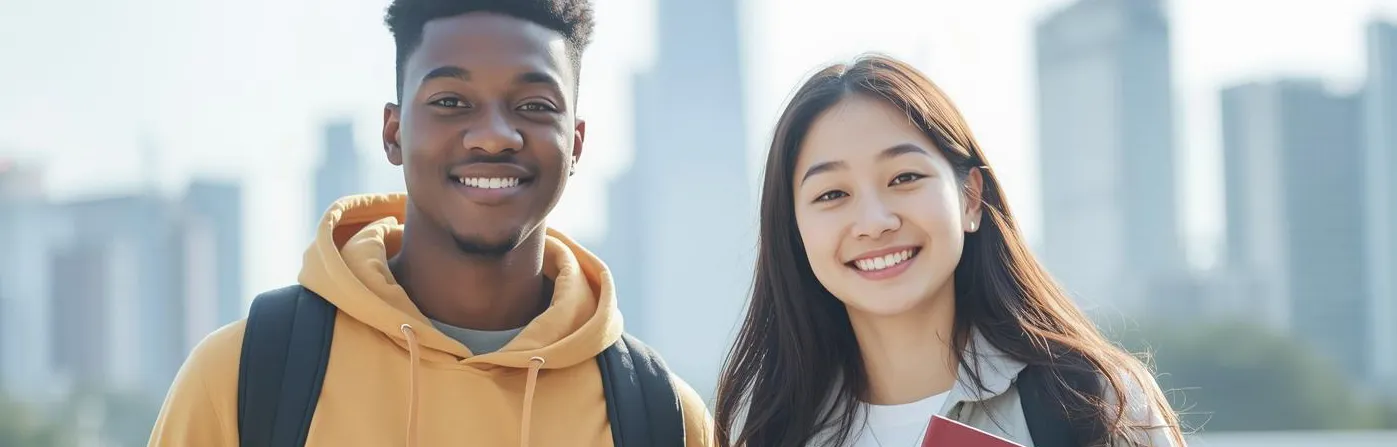 Students on a university campus in Korea